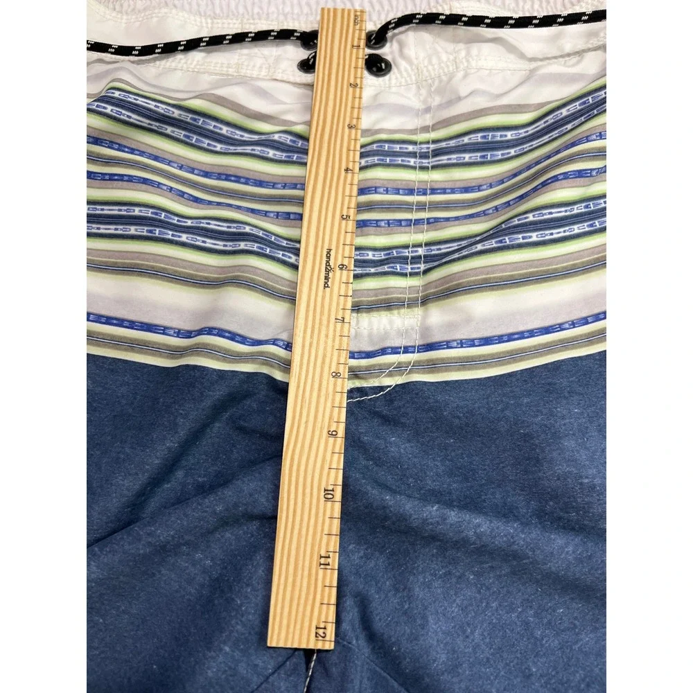 Tommy Bahama Board Shorts Mens Med Blue Striped Swim‎ Trunks Beachwear Relax D32